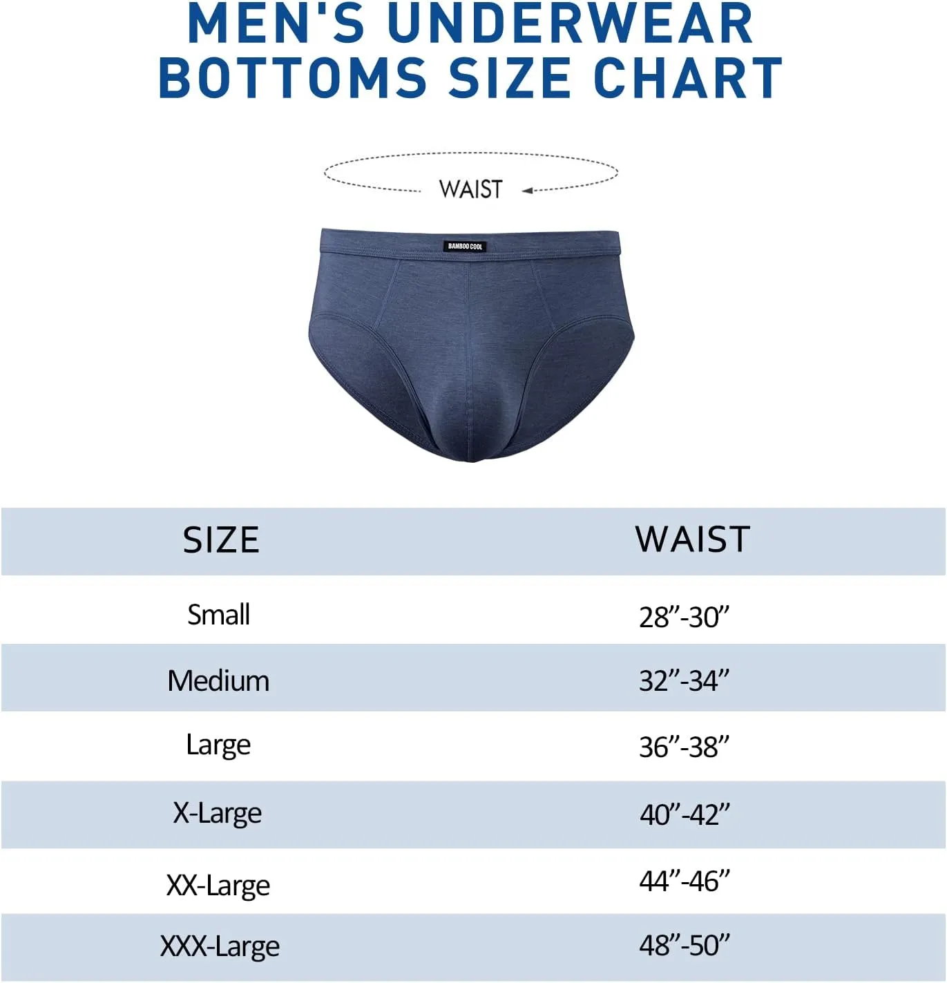 BAMBOO COOL Men's Tagless Briefs Coverd Waistband Comfort Soft Underwear with Contour Pouch Breathable Underpants, Multipacks