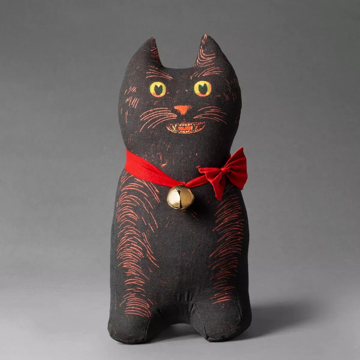 Black Cat Novelty Plush Pillow - John Derian Company