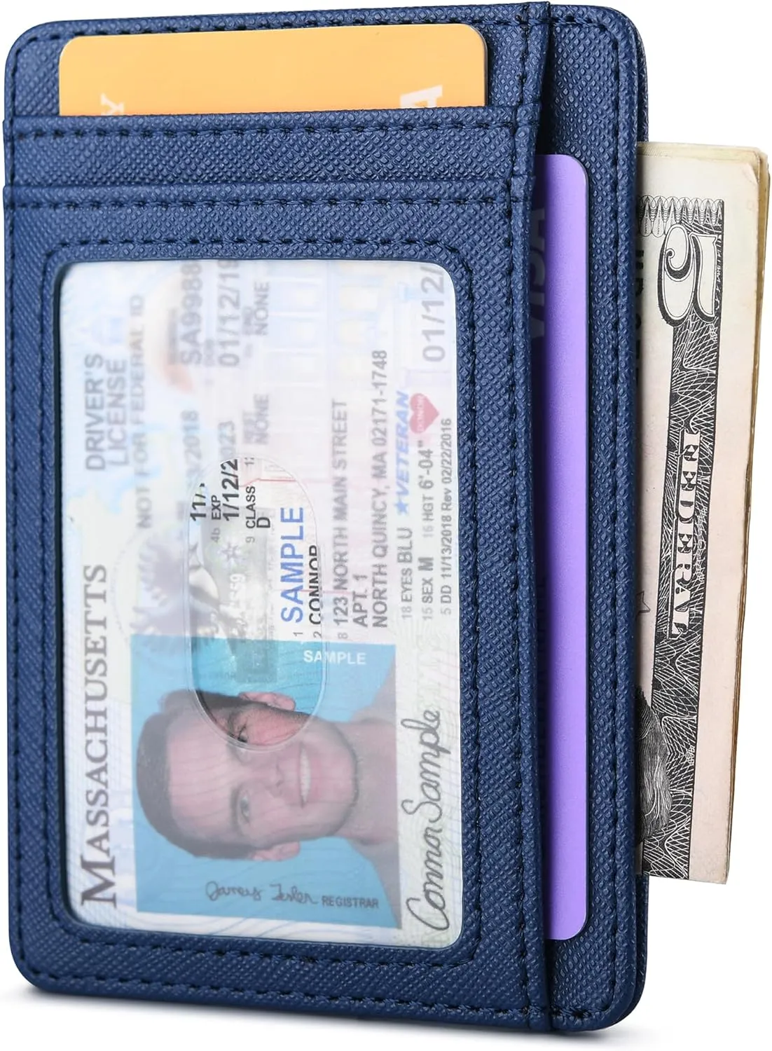 Buffway Slim Minimalist Front Pocket RFID Blocking Leather Wallets for Men and Women