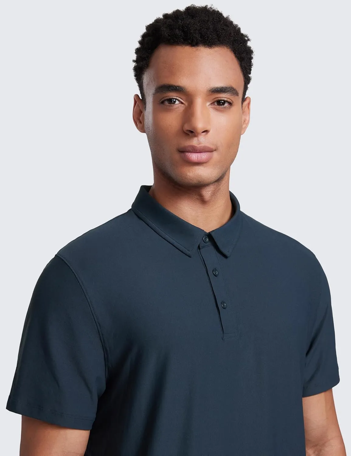 CRZ YOGA Cloudweight Mens Short Sleeve Polo Shirts Lightweight Moisture Wicking Athletic Casual Button Golf T-Shirts