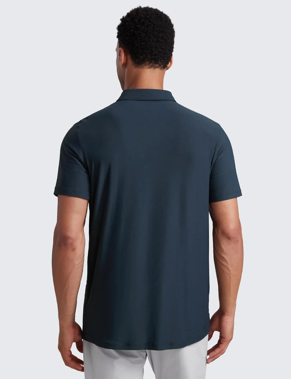 CRZ YOGA Cloudweight Mens Short Sleeve Polo Shirts Lightweight Moisture Wicking Athletic Casual Button Golf T-Shirts