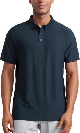 CRZ YOGA Cloudweight Mens Short Sleeve Polo Shirts Lightweight Moisture Wicking Athletic Casual Button Golf T-Shirts