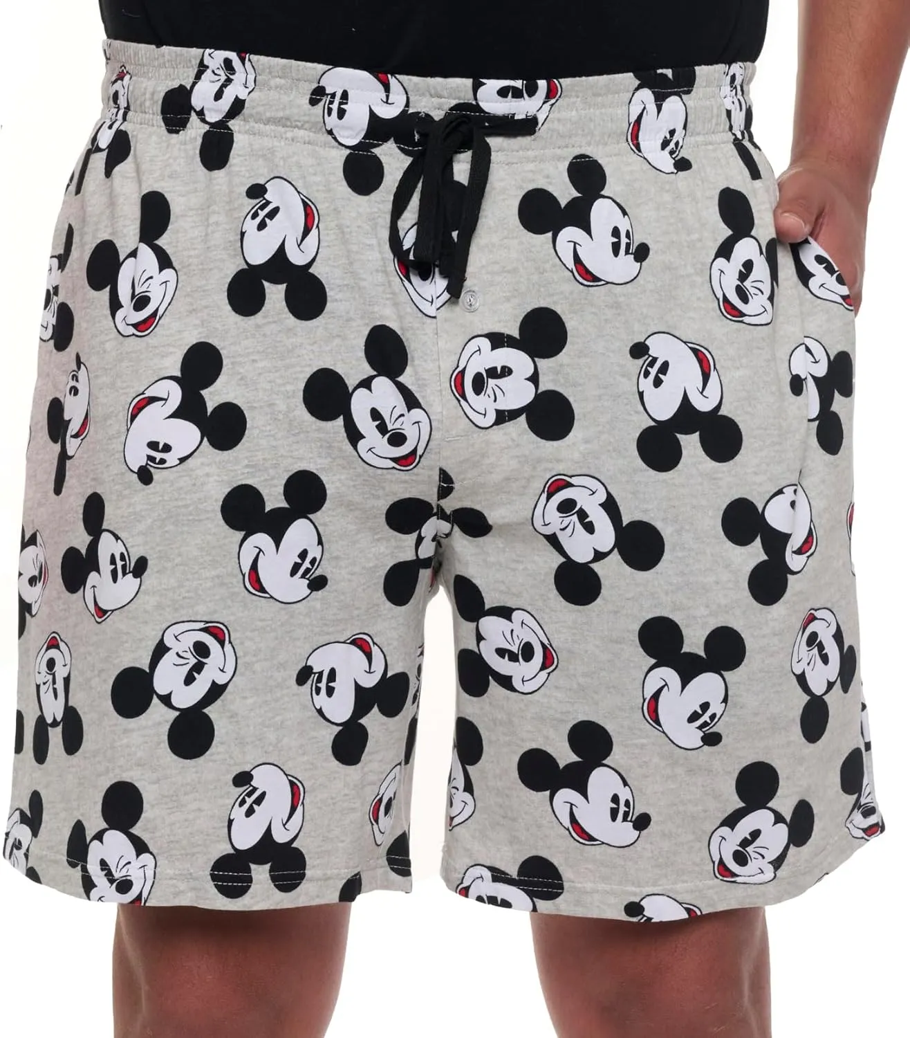 Disney Mens Stitch Mickey All Over Print Lounge Pajama Shorts