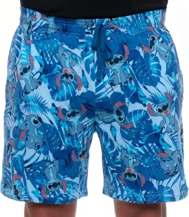 Disney Mens Stitch Mickey All Over Print Lounge Pajama Shorts