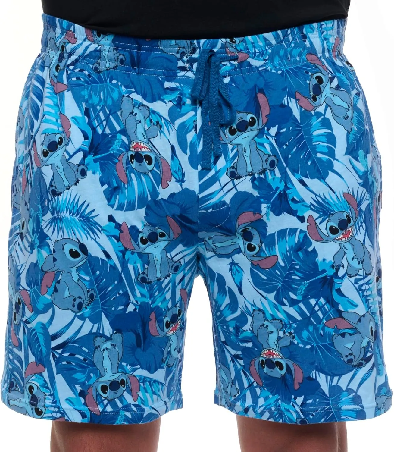Disney Mens Stitch Mickey All Over Print Lounge Pajama Shorts