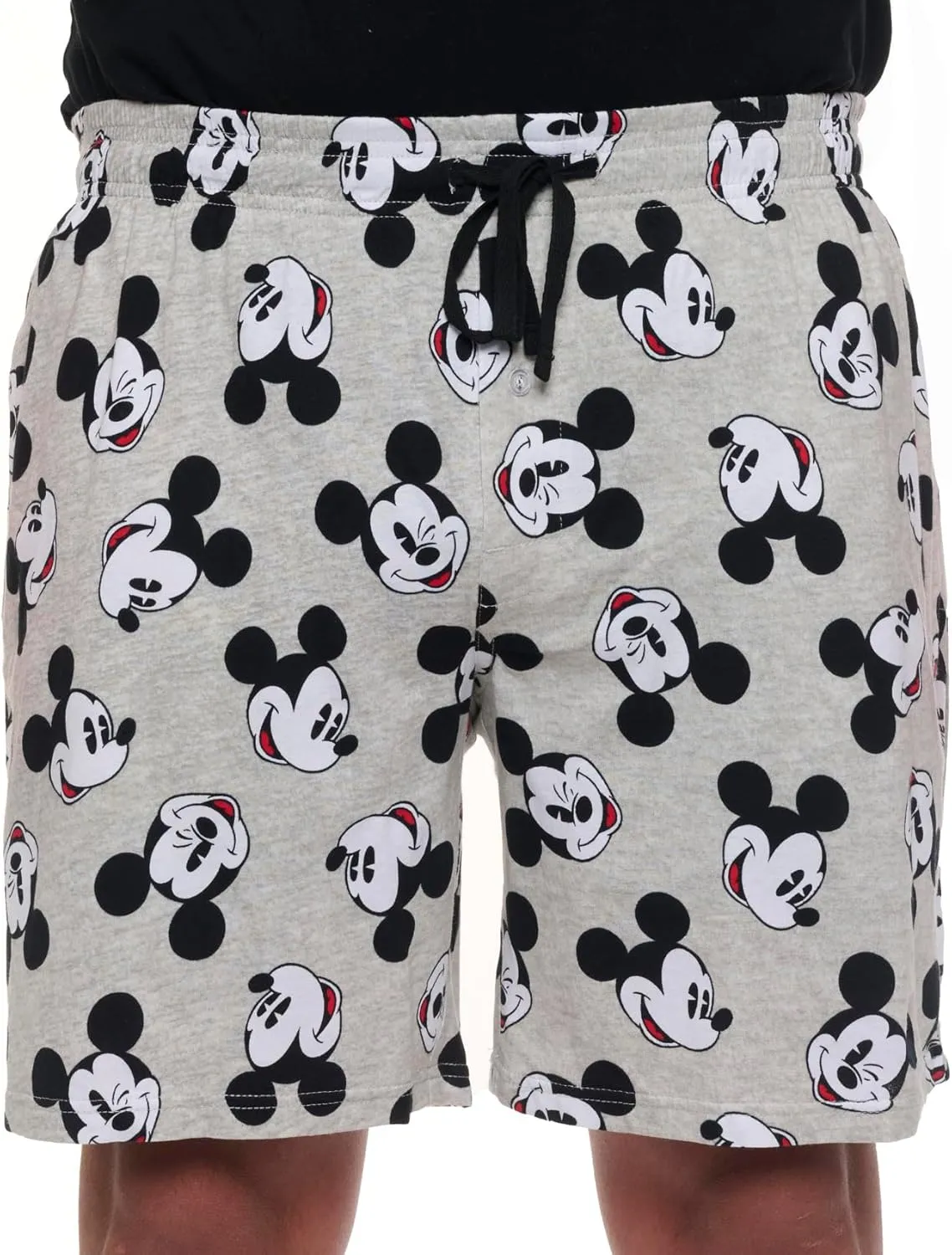 Disney Mens Stitch Mickey All Over Print Lounge Pajama Shorts