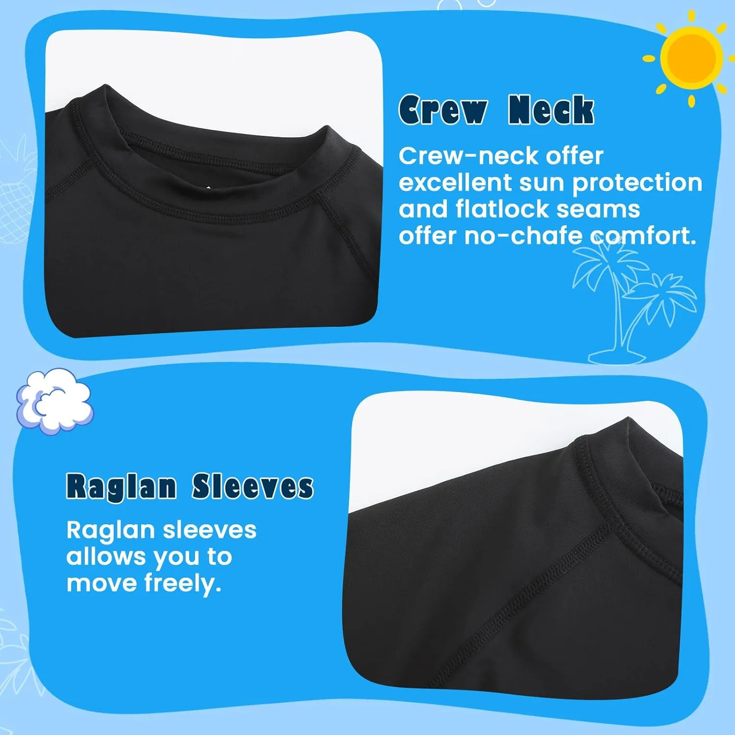 HODOSPORTS Boys UPF 50  Rash Guard Swim Shirts Short Sleeve Quick Dry UV Protection Sun Shirt