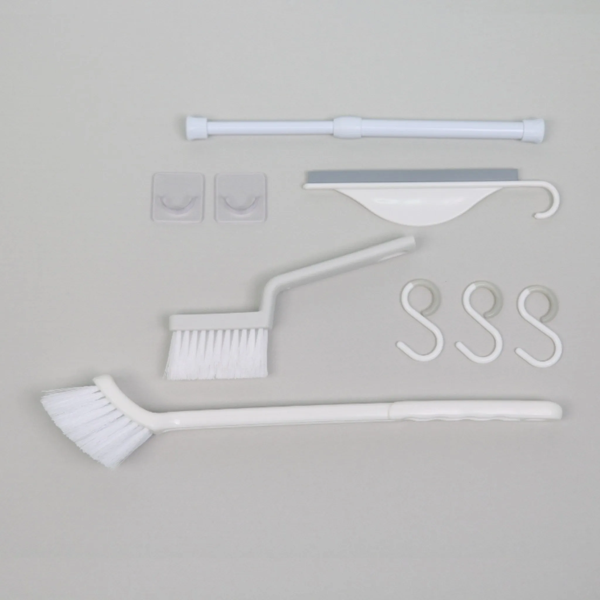 Home Studio Bathroom Compression Rod Cleaning Brush Set (Compression Rod Holder 2pcs, S Hook 3pcs, Nook Brush, Mini Squeegee) - 🏆 #28 - Home Décor - Best of December