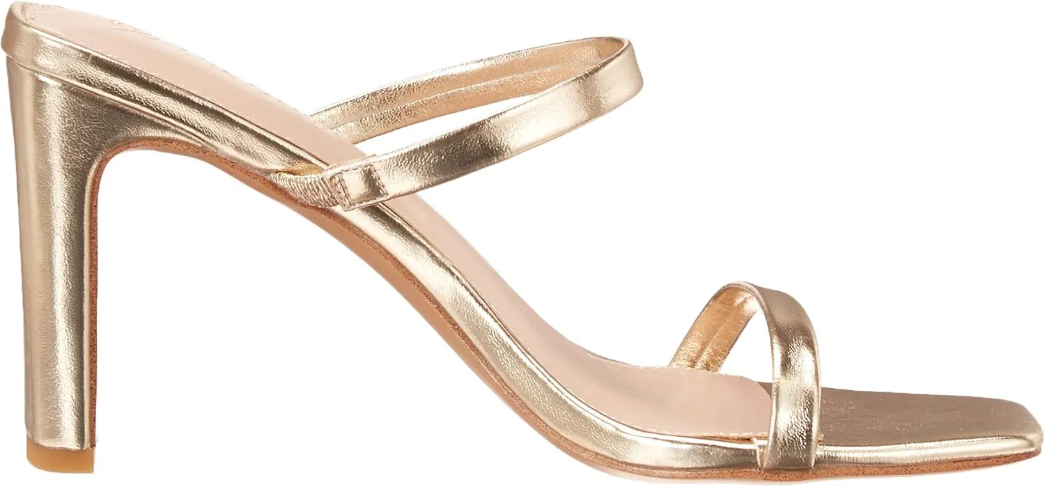 The Drop Women's Avery Square Toe Two Strap High Heeled Sandal